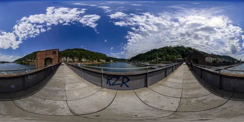 Ontop of the water power plant.