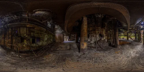 Behind the one remaining melting oven.